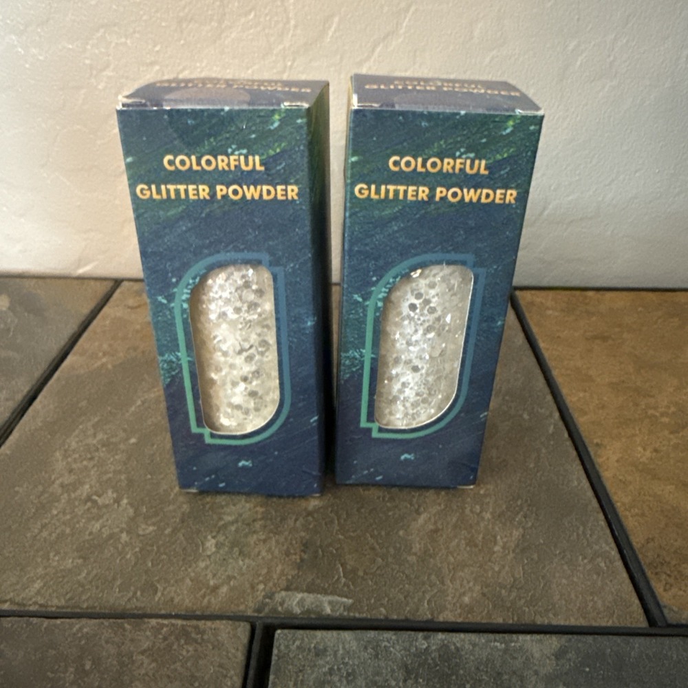 holographic Extra Fine Glitter‎ Powder Silver 2 Boxes